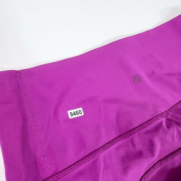 Lululemon Leggings Womens Size 10 Fuchsia Cropped High Rise Mesh Panels On Sides - Picture 9 of 9